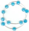 1 10mm Aqua Quartz Faceted Coin